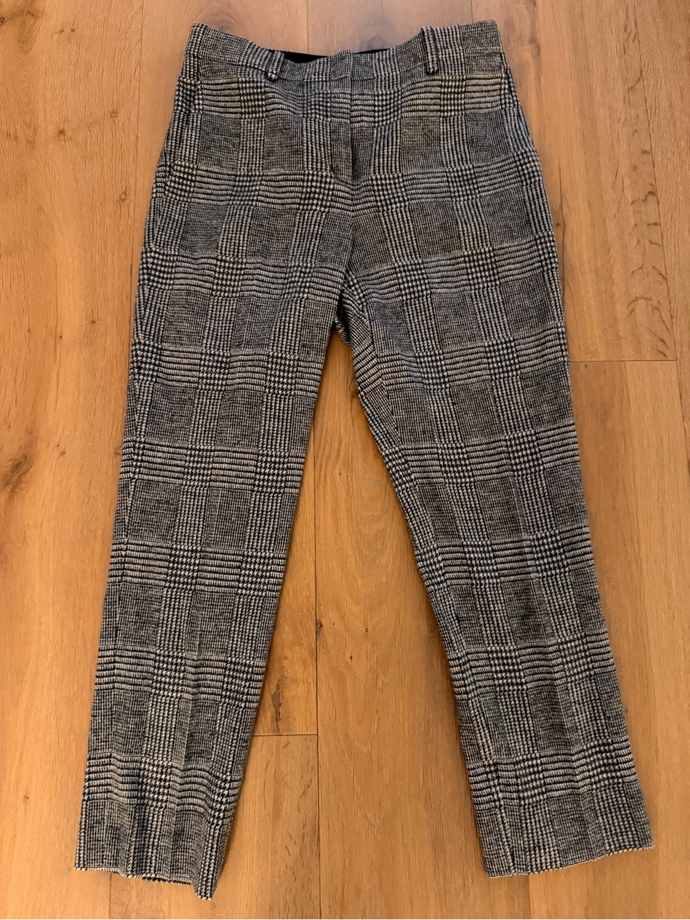 Theory Black and Gray Glen Plaid Women's Dress Pants wool Size 8